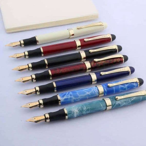 high quality brand jinhao x450 METAL fountain Pen Blue green golden ink pen Office school supplies Writing Gift 26Y0522