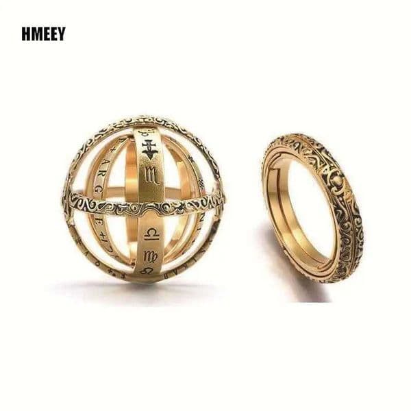 Metamorphic Astronomical Ball Ring for Men and Women Reversed Metamorphic Cosmic Ball Ring Retro Style Couple Necklace Jewelry Q260522