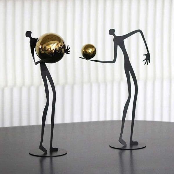 Handicrafts, Abstract Portrait Sculpture Decorations, Metal Statues, Home Decoration Accessories 26Y0522