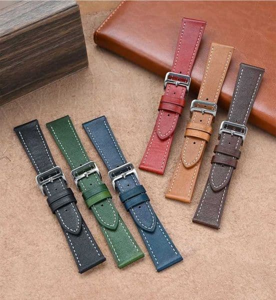 17mm 18mm 19mm 20mm 21mm 22mm Genuine Leather Watch Strap Band Universal Watchband Retro Bracelet Quick Release Bar Wristband J260522
