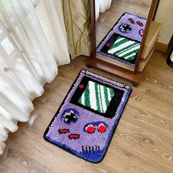LAKEA Hand-held Game Device Tufted Rug GameRoom Funny Childhood Memories Flocking Carpet Floor Anti Slip Doormat Aesthetic X260522