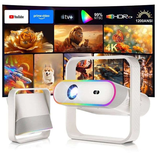 Salange P40 Smart Projector Native 1080P Android Auto Focus BT5.4 WIFI6 70mm RGB Ambient Light HiFi Speaker Portable Home Cinema 26L0522