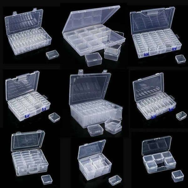 Plastic Small Organizer Cases Mini Clear Bead Storage Container Box with Hinged Lid for DIY Jewelry Supply 26W0522