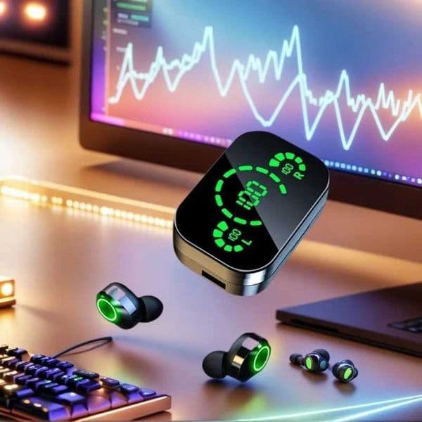 YD03 TWS Earphone Flashlight Wireless Headset 9D Noise Reduction New 52 Bluetooth Headphone With LED Power Display C260522