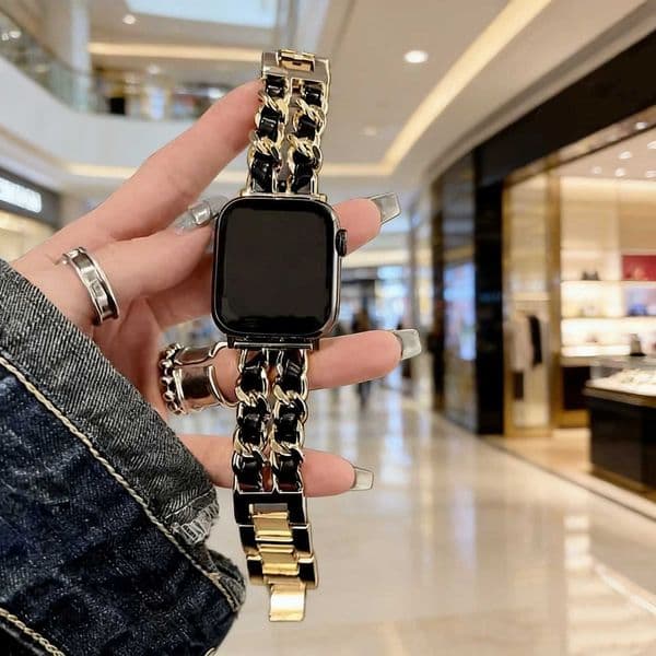 Fashion Leather Stainless steel bracelet link For Watch band Series 11/8/7/6/10/9 40mm 41mm 38mm 42mm 44mm 45mm 46mm StrapJ260522