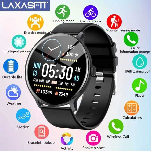 LAXASFIT 2025 New Smartwatch Mens Sports Fitness IP68 Waterproof Bluetooth Call for Android IOS Smartwatch for WomenT260522