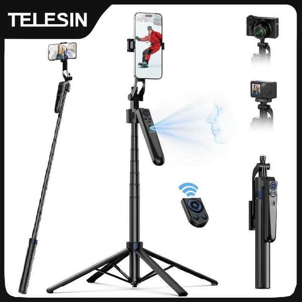 TELESIN Auto Face Tracking Selfie stick Holder Universal Smartphone Vlog Live Tripod For Universal Mobile phone Shooting Stand Z260522