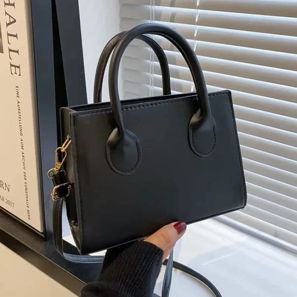 Minimalist Black Small Square Bag AllMatch Top Handle Purse Classic Shoulder for Work Women Handbags Crossbody Bags 260522