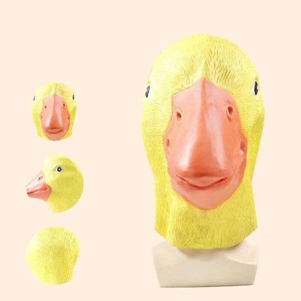 Halloween Yellow Duck Head Farm Party Cosplay Accessories Funny Animal Latex Mask Novelty Ducks Role Hood for Women Men W260522