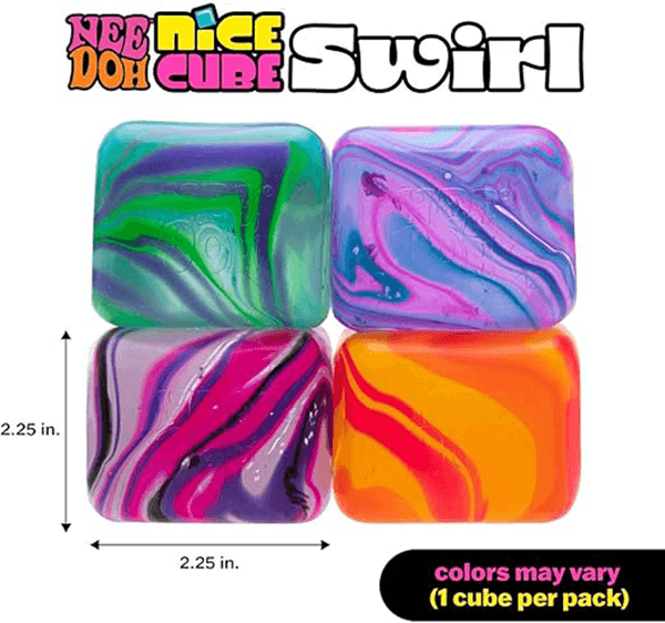NeeDoh Nice Cube Swirl Decompression Toy Slow Rebound Squishy Toys Anxiety Squeeze Object For Focus