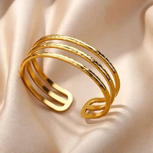 Yupsk Stainless Steel Cuff Bangles Bracelet for Women Gold Color Plated Luxury Multi-layer Bracelets Party Jewelry H260522