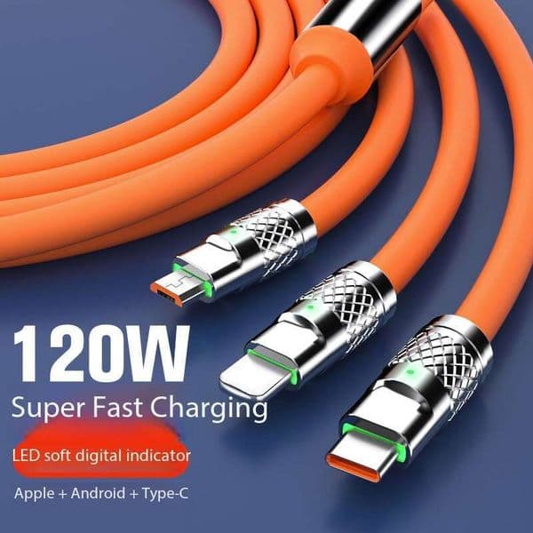 Designer Cologne Perfume Data Cable 120W Super Fast Charging Thickened Zinc Alloy 3 In 1 Universal Charging Cord Compatible With Apple Type C Android Mobile Phones