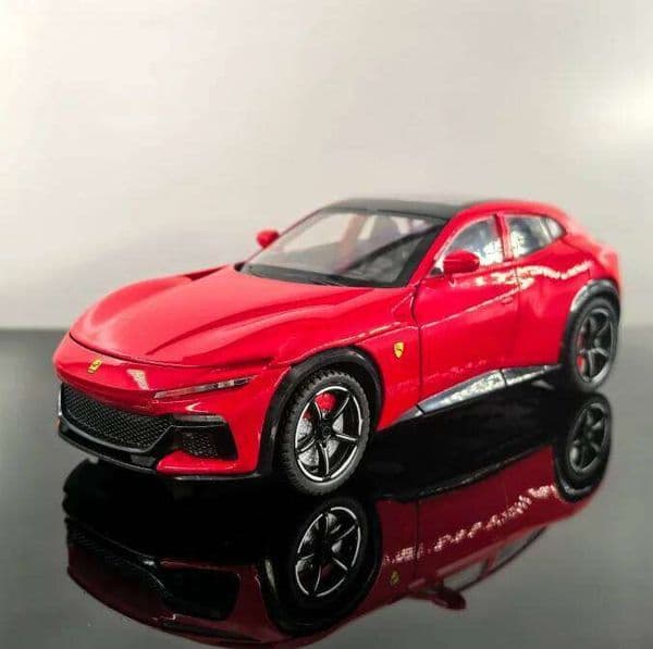 1:22 Ferrari Purosangue FUV High Simulation Alloy Car Static Decoration Sound Light Model Kid Toy Gifts 26W0522