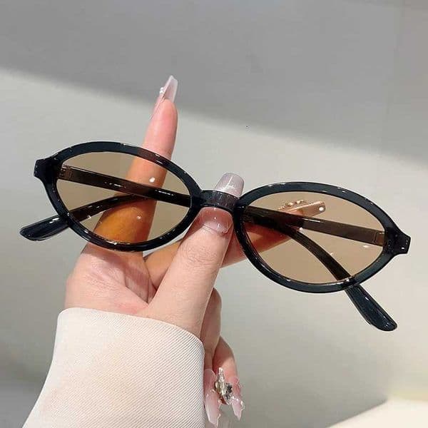 KAMMPT Oval Sunglasses Women 2025 Fashion Korean Style Decor Sun Glasses Tremdy Vintage Brand Design Solid Color Casual Shades H260522