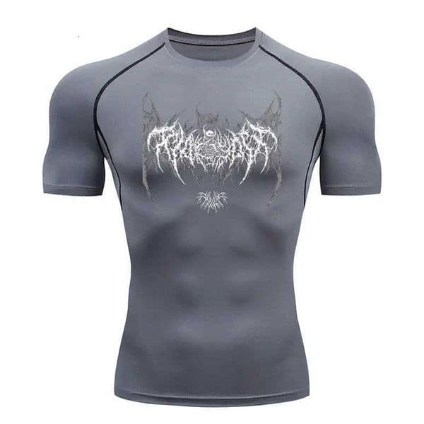 Y2K Compression Shirt Men Fitness Gym Skeleton Sport Running T-Shirt Rashgard Tops Tee Quick Dry Short Sleeve T-Shirt For Men H2605221