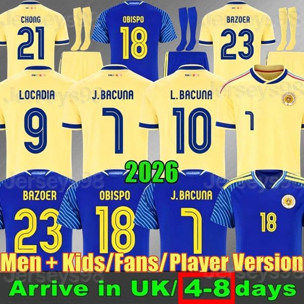 3XL 4XL 26 27 Curacao Soccer Jerseys 2026 2027 Tahith Chong Sontje Hansen Juninho Bacuna Armando Obispo Home Men Kids Football Jersey Shirt Kit Blue white yellow