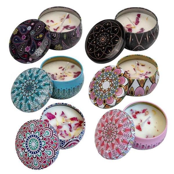Dried Flower Scented Candles Iron Box Soy Wax Odorous And Smoke-free Aromatherapy Candle Birthday Gift Home Wedding Decoration H260522