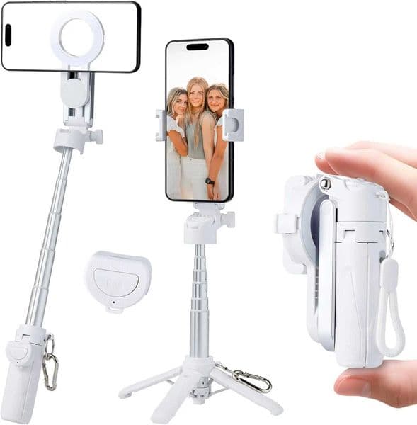 Magnetic Tripod for Phone Magsafe StandClip Portable Pocket Size Selfie Stick for Android/iPhone Wireless Remote Control Z260522