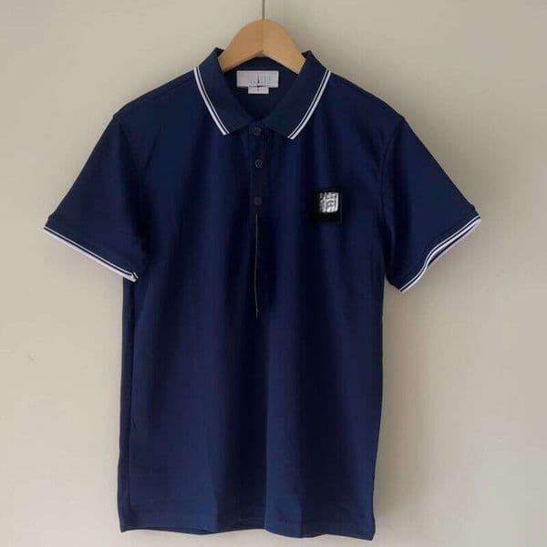 Topstoney Stone Polo Shirt Men Rhinestone Denim Summer Maillot De Bain Business Polo Short-sleeve Oversized T-shirt Trendy Turn-down Fashionable Kids Clothing