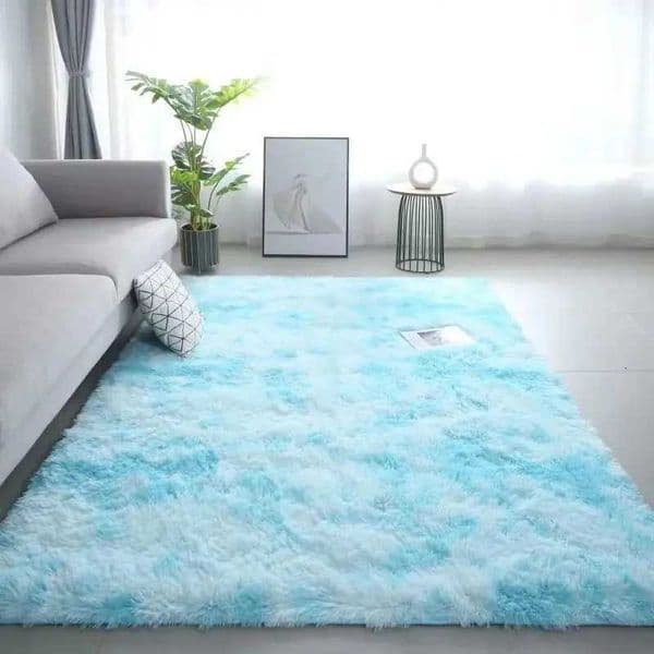 VIKAMA 1PC Silk Wool Rugs Childrens Room Living Room Bedroom Tie-Dye Non-Slip Washable Machine Washable Carpet Mats X260522