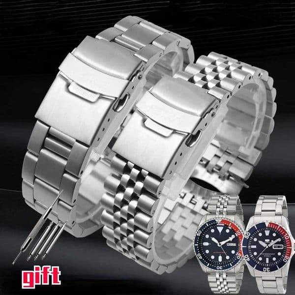 For SEIKO No 5 SKX009 SKX007 SKX175 SKX173 Solid Stainless Steel Strap 20mm 22mm man Watchband Accessories Watch Belt BraceletJ260522