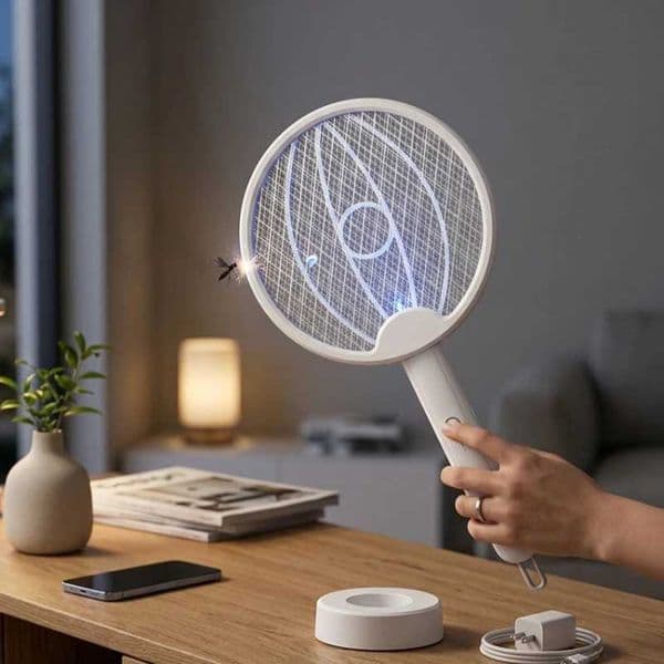 USB Rechargeable Mosquito Lamp 4 in 1 Handheld Bug Swatter Foldable Design with UV Light Photocatalyst Trap for Insect KillerZHR260522