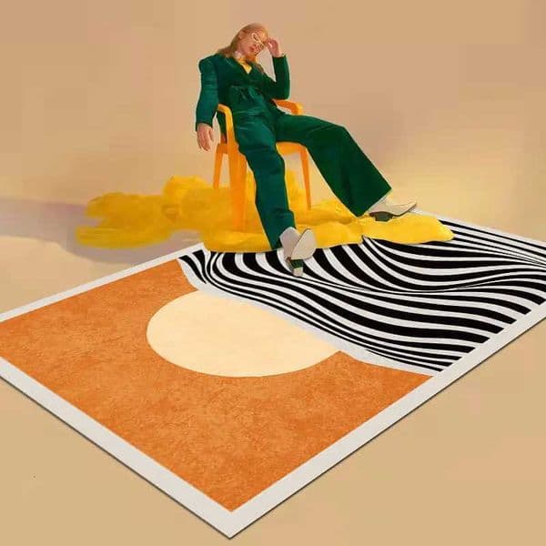 Nordic Art Abstract Living Room Carpet Modern Simple Bedroom Large Area Rug Washable Home Lounge Carpets Non-slip Bathroom Mat X260522