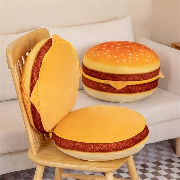 Hamburger P Bread 40CM Simulation Pillow Lazy Sofa Turn To Seat Cushion Stuffed Food Cute Toys Home Decor Kids Birthday Gift 260516cj Y260616