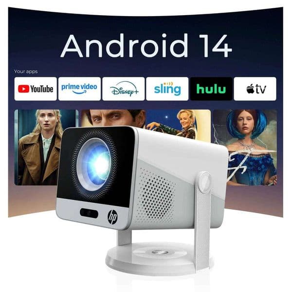 HP Projecto Allwinner H726 1080P FHD Android 14 Dual Wifi6 BT5.4 1920*1080P Home Cinema Beamer Outdoor Portable Projetor MC425 26L0522