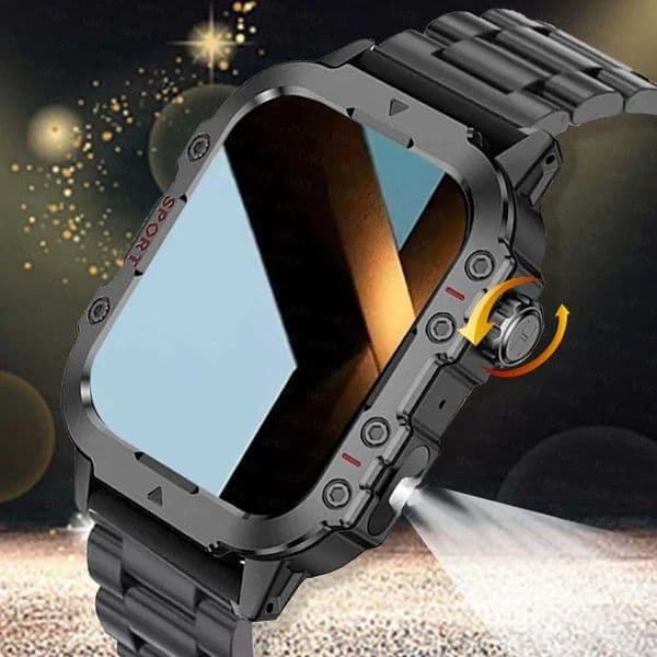 Mens Smart Watch 144 Inch LED Flashlight Outdoor Bluetooth Calling Wristwatch Health Tracking Smart Watch Sports New ArrivalsT260522