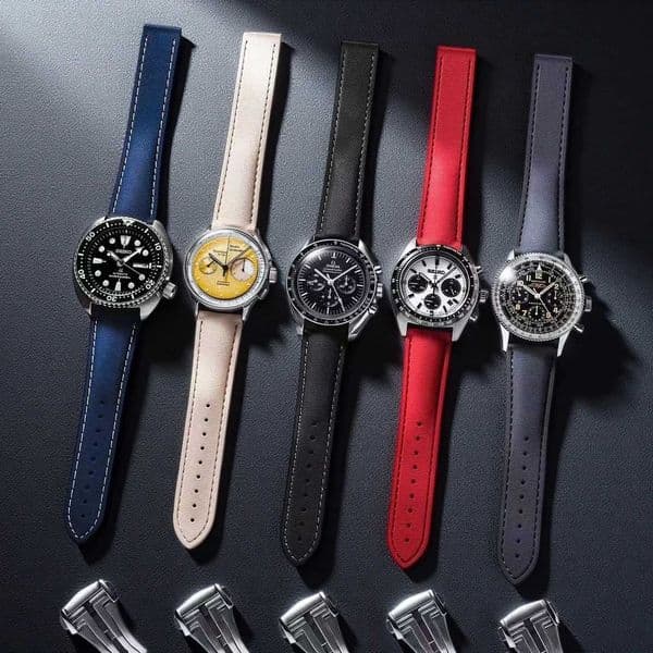 20mm 21mm 22mm Sailcloth FKM Watch Strap Fit For Monbery Rolex Submariner Universal Watch Strap With White ing Watch BandJ260522