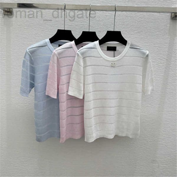 Women's Knits & Tees designer Clothing CH Summer New Simple Solid Color Short Sleeve Thin Tencel Knit T-Shirt for Women
