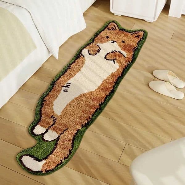 VIKAMA Cartoon Cat Bedroom Bedside Long Rug for Living Room - Winter and Autumn Warmth and Insulation Home Decoration X260522