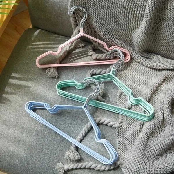 10pcs Baby Hangers Non-slip Rubber Coating Kids Clothes Hangers Metal Infant Hangers for Toddler Coat Pant Closet Organization L260523