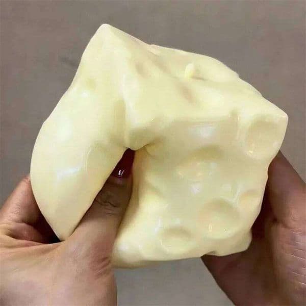 Jumbo Cube Stress Big Cheese Shapeable Squeeze Ball Non-Bounce Fidget Toy ASMR Sensory Anti-Stress Gift 26Y0523