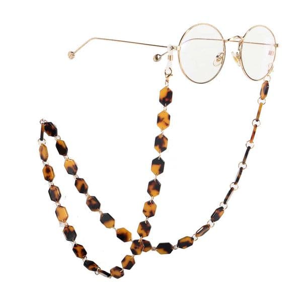 Fashion Acetic Acid Acrylic Leopard Eyeglasses Chain Women Outside Casual Sunglasses Accessory Necklace Gift Mask Hanging Rope L260523