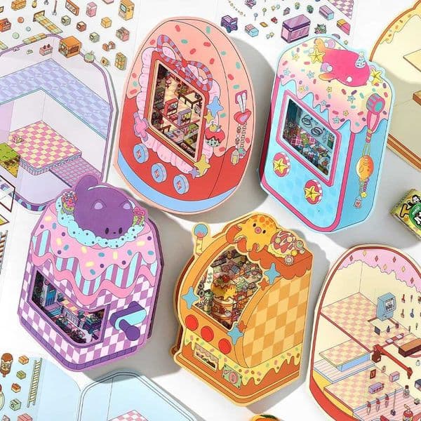Kawaii Little Corner Starry Sky Music Hall Landscape Sticker DIY Pocket Cabin Scene Festival HolidayChildren gifts M260522