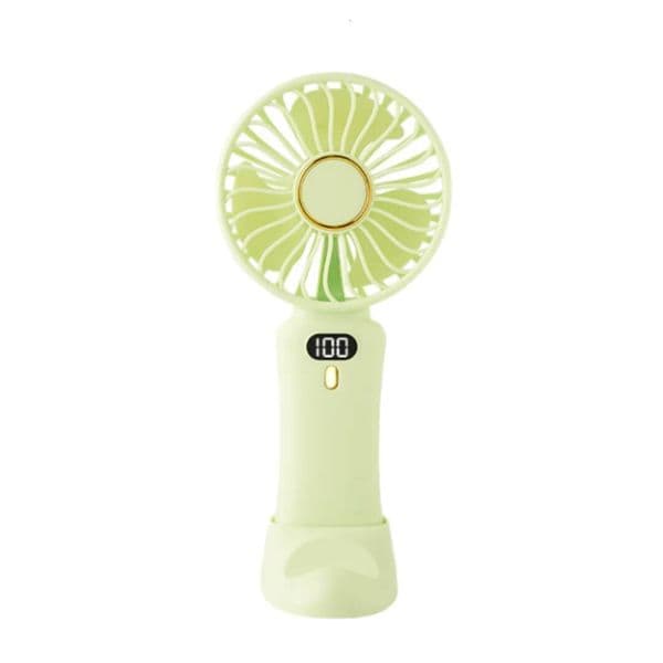 Digital Small Fan, Strong Wind Power, Noise Reduction And Mute, 5-Speed Adjustable, With Mobile Phone Holder Base, Mini Portable