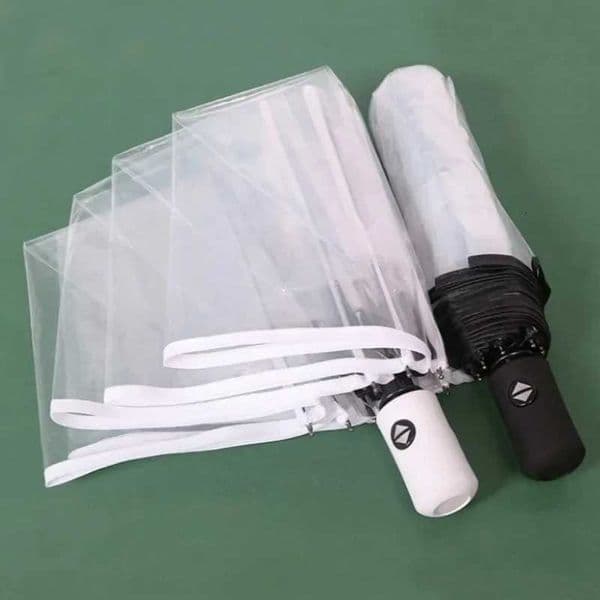1pc-Transparent Umbrella Folding Automatic Open and Close Umbrella Mori Three-Fold Student Sunny Umbrella L260522
