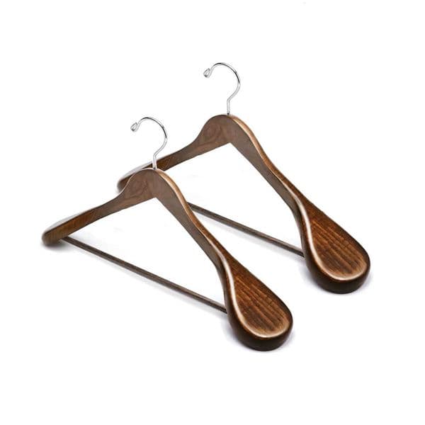 2 pcs 360 degree rotating widened solid wood suit hangers seamless non-slip hanging sweaters pants and thick clothes L260523