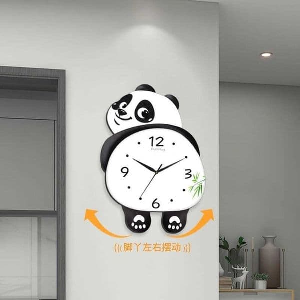 Panda Wall Clock Swinging Simple Modern New Model Living Room Home Clock Restaurant Bedroom Silent Wall Clock CreativeL260523M2O8