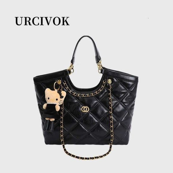 Designer Bag 2026 New Fashion Women's Genuine Leather Kitten Pendant Handbag Crossbody Ladies' single shoulder bag Bag Handbag Black