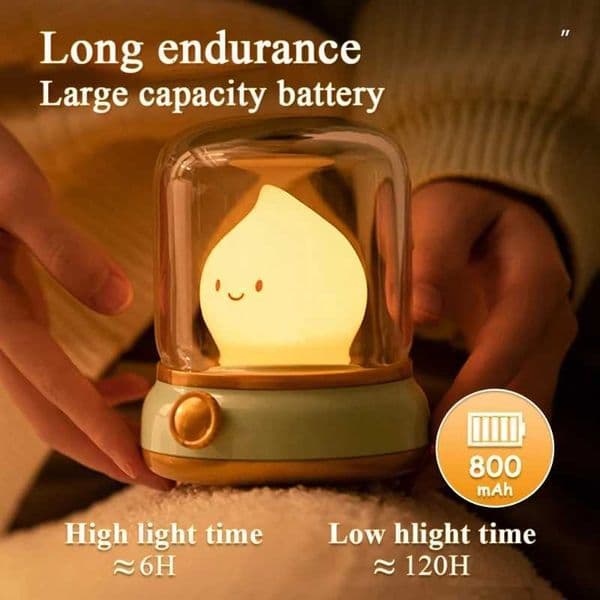 Kerosene LED Night Light Cute Flameless Candle Light with Two Modes USB Rechargeable Dimmable Camping Light For Bedroom Decor M260522