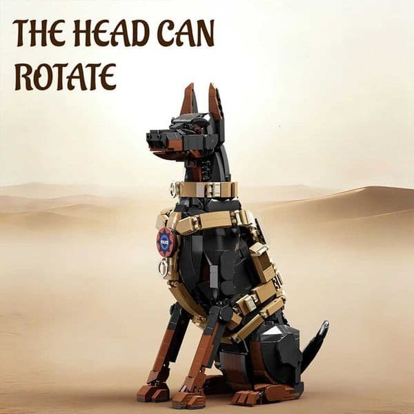 1376Pcs Doberman Pol Dog Building Blocks Set Military Model Bricks Desk Decor Toy Gift for Adts CollectorsJ260523