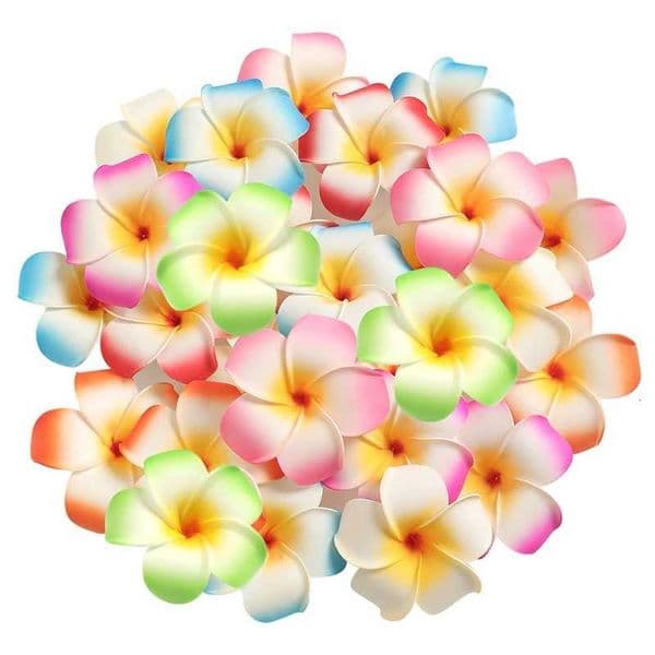 5Pcs/lot Mini Foam Hawaiian Frangipani Artificial Plumeria Flower Hat Hair Decorations for Home Party Beach Vacation Decoration L260522