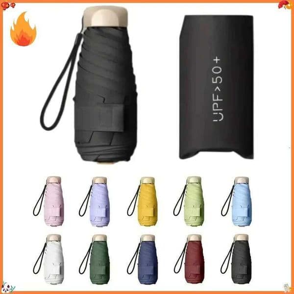 Mini Sun Umbrella Pocket Rain Umbrella UV Ultraviolet Protection Sun Shade Vinyl Folding Umbrella Pocket Folding Parasol Capsule L260522