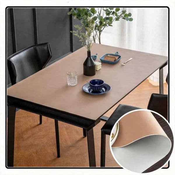 TPU Leather Rectangle Dining Coffee Table Pad Heatproof Waterproof Oilproof Washable Table Cover Protector Mat L260521