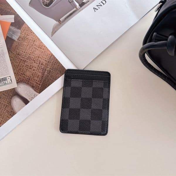 Fashion Color Letter Magnetic Card Bag PU Leather ID Card Credit Card Luxury Wallet Suitable for iPhone 17 Pro Max 16/15/14/13 Pro Strong Magnetic Embossing Card Bag