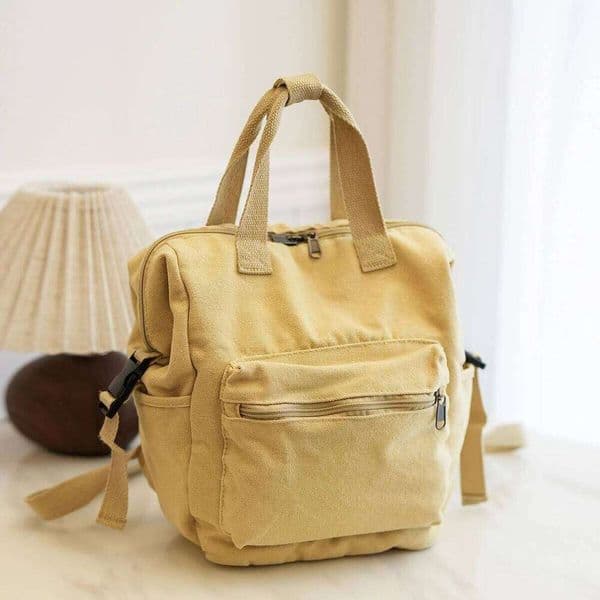 Canvas Backpack for Women, Large Capacity, Casual Korean Style Student School Versatile Outdoor Hiking Bag, Travel Backpack, Shopping Bag
