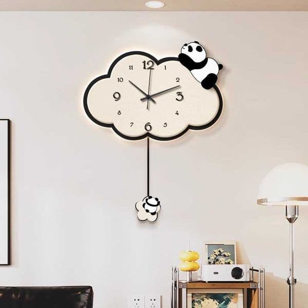 Cream Cloud Wind Wall Clock Living Room Creative Clock New Internet Celebrity Decoration Simple Electronic Clock for Home UseL260523H3SQ